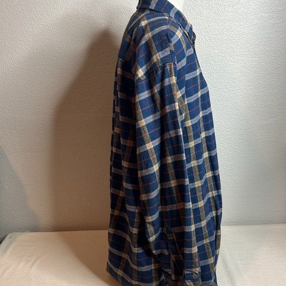 Premier International Men’s XL Flannel Button-Up Shirt – Blue Plaid - Picture 3 of 6